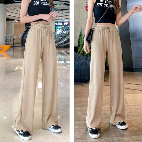ストレートパンツ ワイドパンツ 無地 ゆったり 快適 レディースファッション BYMA1442