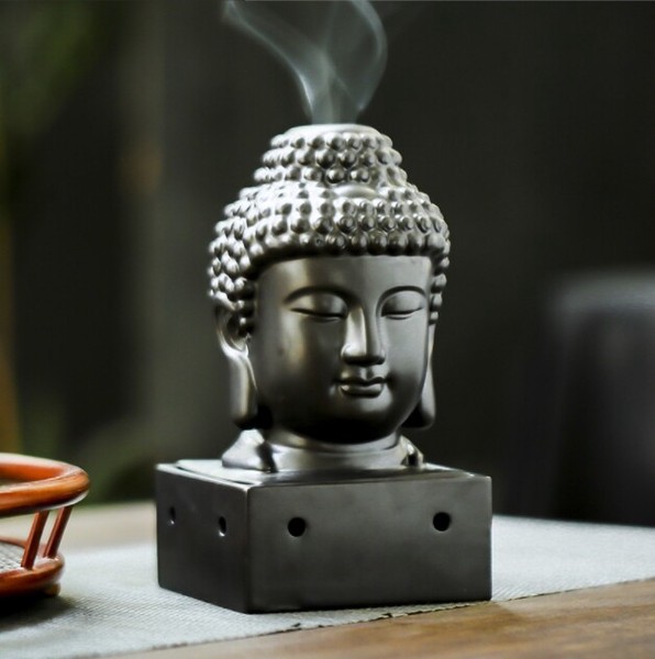 お香立て 陶磁器 仏頭 BQQ152