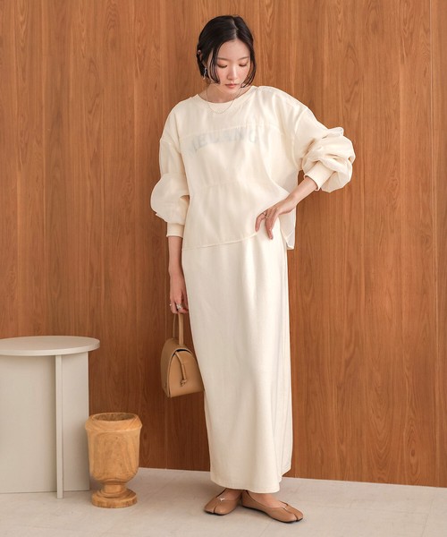 【SALE】ロゴシアードッキングスウェットワンピース◇シアーをレイヤードした人気のワンピース