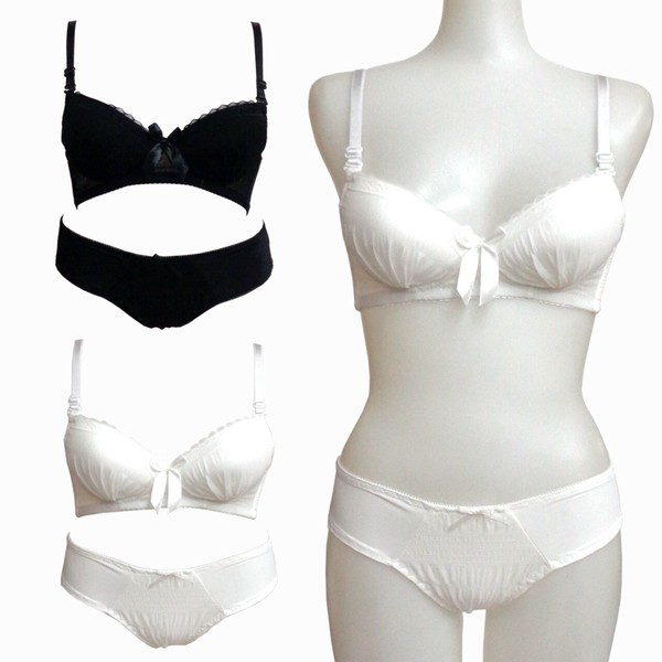 メッシュレースノンワイヤーブラジャー＆ショーツ メッシュ レース シアー セット 下着 セクシー
