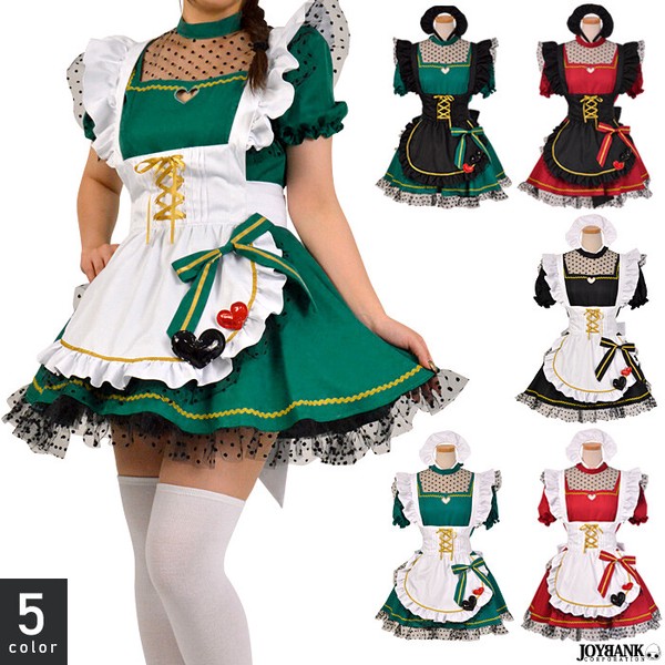 ［8mm］ドットレース アリシアメイド服【レトロ/コスプレ/衣装/メイドドレス】
