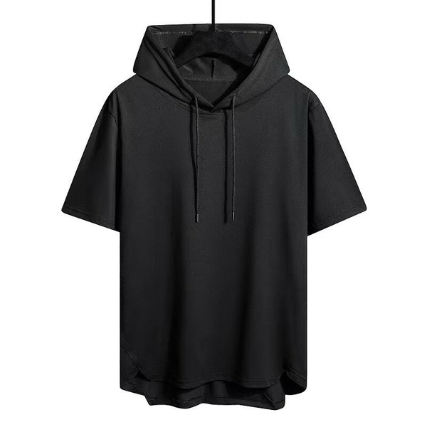 Tシャツ フード付き プルオーバー メンズ ファッション 半袖 無地 ゆったり 快適YEA1385