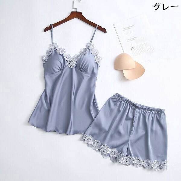 パジャマ サスペンダーベスト+ショートパンツ レディースファッション セクシー 無地 TYMA3230riku