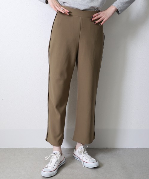 再入荷　ピーチ裏シャギー脇配色テープワイドパンツ　　2024AW　新作 2024人気　 Economico東京