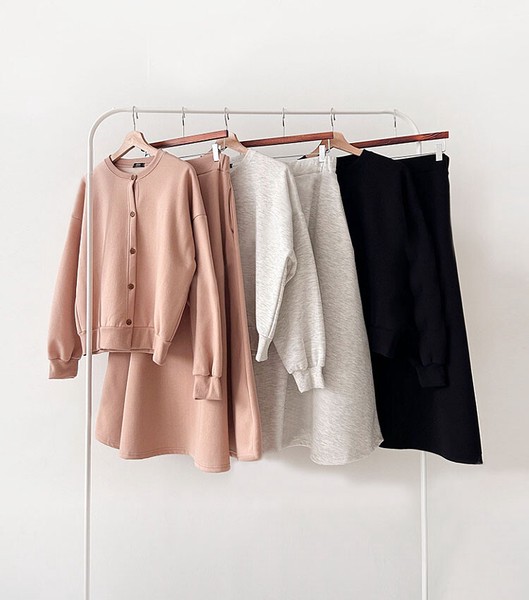 【ワンピース・ドレス】2pcs　起毛　トップス　スカート 上下セットアップ　Skirt set up