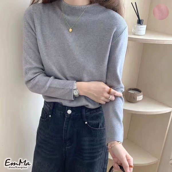 【現品】 ハーフネックニットセーター ボトルネック シンプルカジュアル 秋 冬 【2024AW】 ZEH030