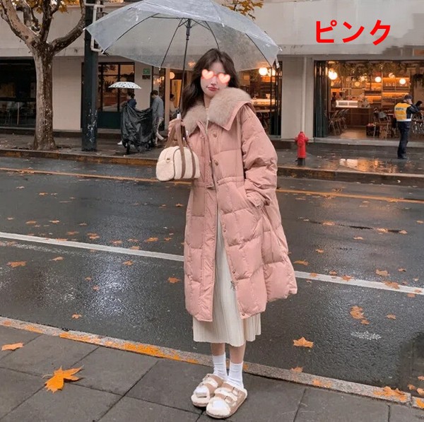 コート冬 ゆったり 長袖 無地 膝丈 厚手 快適 レディース ファッション 228270A508