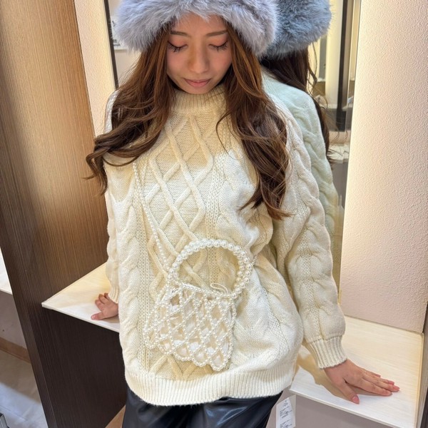 お値下げしました！31％OFF　アラン柄ニットプルオーバー