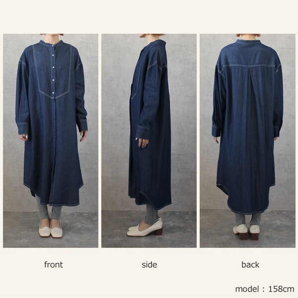【定番品】リサイクルデニムブザムシャツライトオンスワンピース 2025春【一部予約】