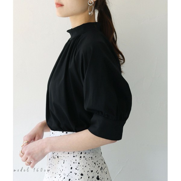 【SALE】上品で甘くなりすぎない♪ギャザーデザイン ブラウスシャツ レディース/vingtrois