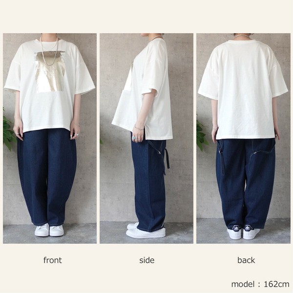 箔プリントBIGTシャツ プルオーバー 半袖 トップス 2025春夏新作【予約】