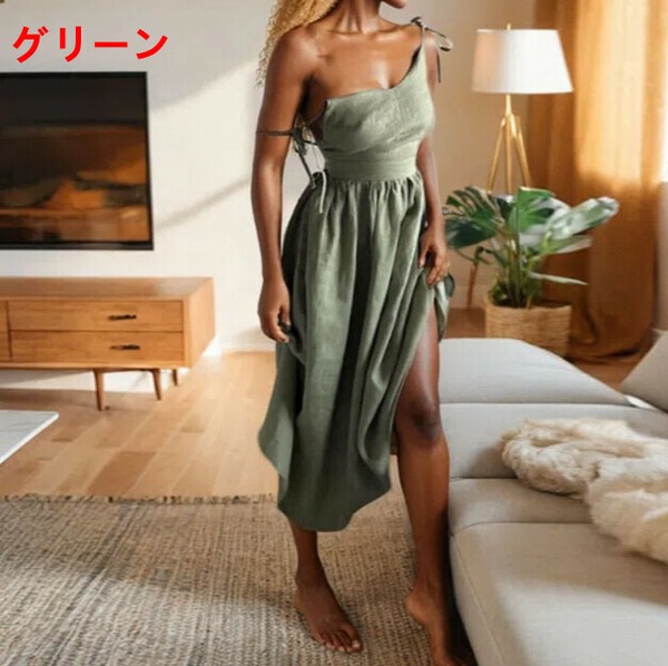 ワンピース サスペンダー ゆったり 無地 快適 レディース ファッション 28518