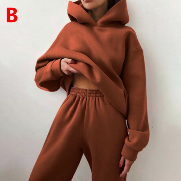 パンツスーツ 厚手 フード付き パーカー+パンツ ゆったり 快適 レディース ファッション 21660