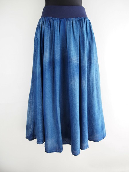 「BOIL LAWN DENIM」ギャザーフレアースカート2025春夏新作