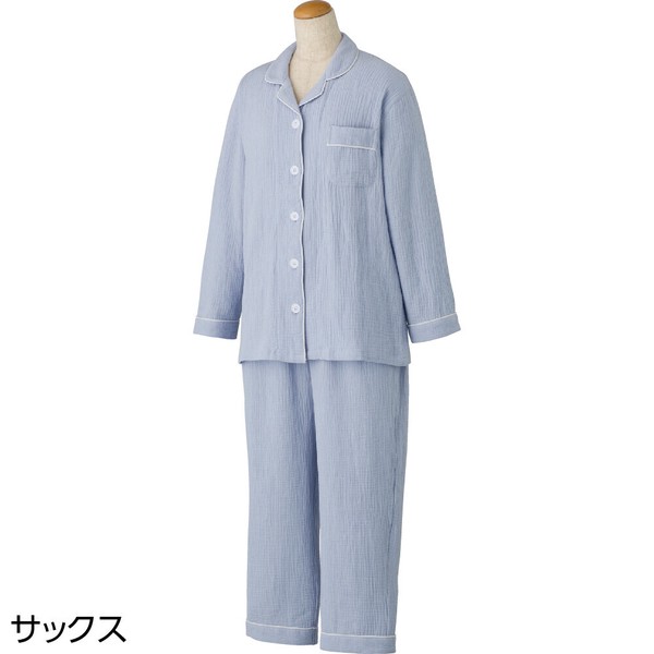 大きめボタン2重ガーゼパジャマ(婦人)