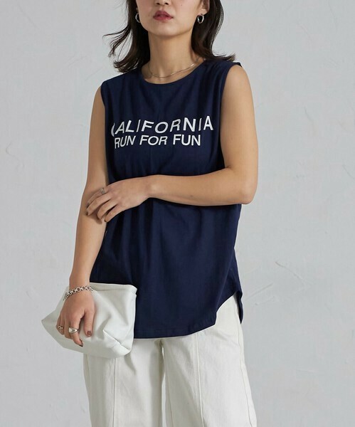 再入荷【each 新作】大人ロゴプリントタンクトップ 2025人気　2025定番 each東京