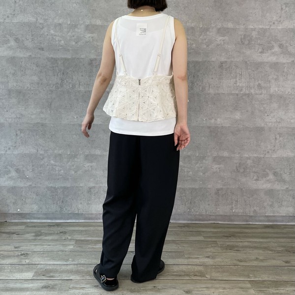 再入荷【AnnaKerryアンナケリー85252708】チュールフラワーキャミソール「2025夏物新作」