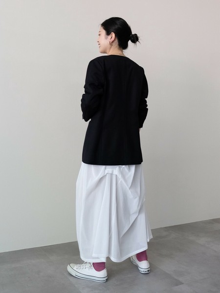 メッシュタック配色スカート