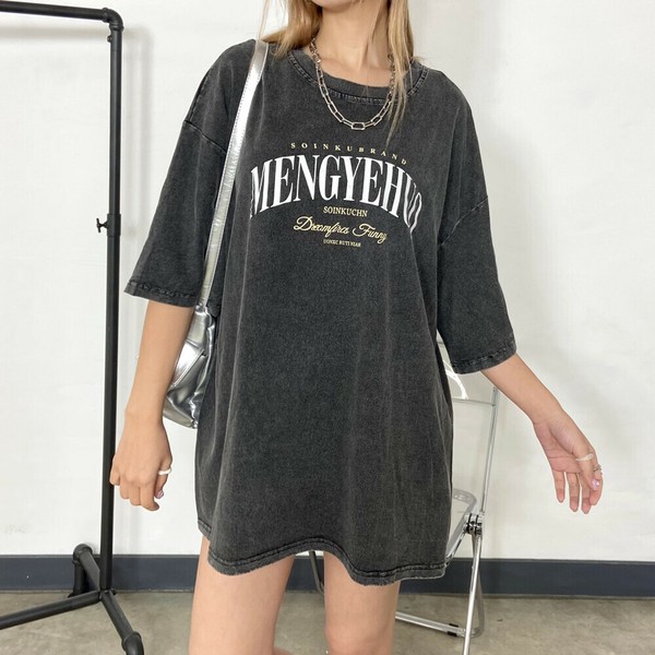 【再入荷】【2025新作】ロゴビッグTシャツ　半袖　オーバーサイズ　オーバーシルエット　ブリーチ