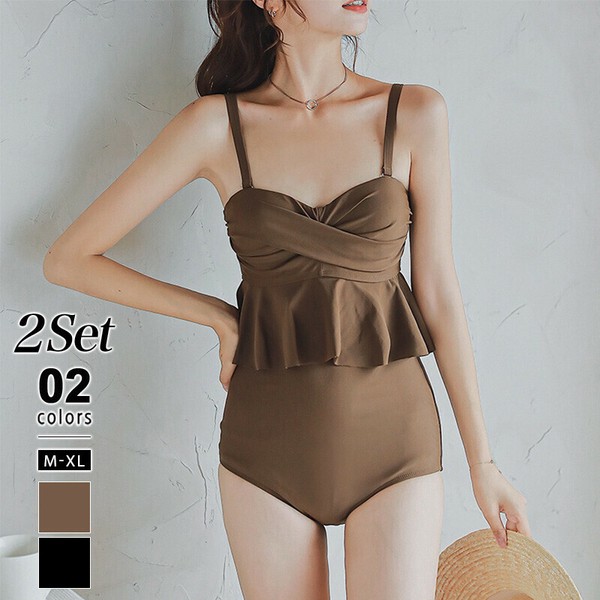 フリル水着 タンキニ セパレート水着 水着 レディース セパレート  タンキニ水着 水着体型カバー