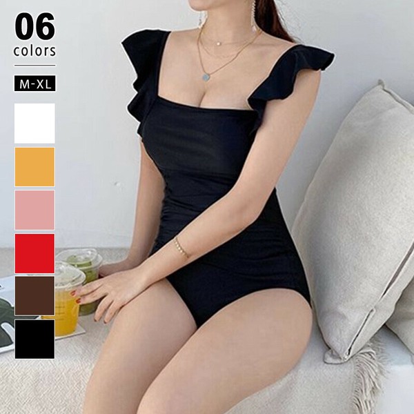 バックオープン フリル水着 モノキニ セクシー レディース 盛れる水着 水着 バックリボン ワンピース