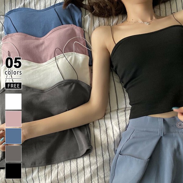 カップ付きキャミソール クロップド丈キャミソール ブラトップ 細紐 キャミソール カップ付き セクシー
