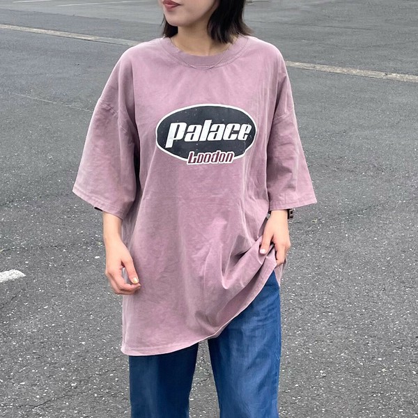 【2025新作】ピグメントプリントビッグTシャツ　半袖　チュニック　サークルロゴ　プルオーバー