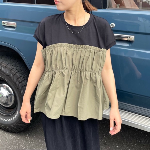 【2025新作】ビスチェレイヤード風プルオーバー 重ね着　夏服　楽ちん