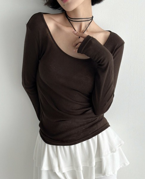 【2025秋冬新作】ウールブレンドリブカットソー