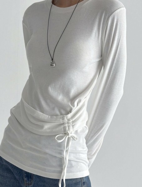 【2025秋冬新作】ラップデザインラウンドカットソー