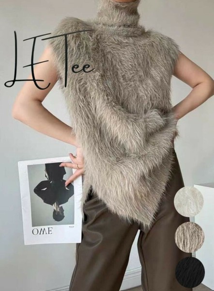 フェザーニットタートルネックプルオーバー/ノースリーブ/ベスト使い