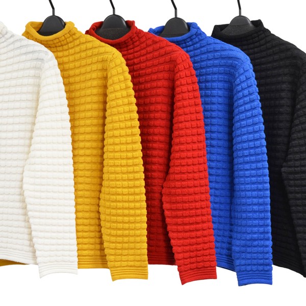 【2025冬物新作】【日本製】ポコポコ柄ボトルネック