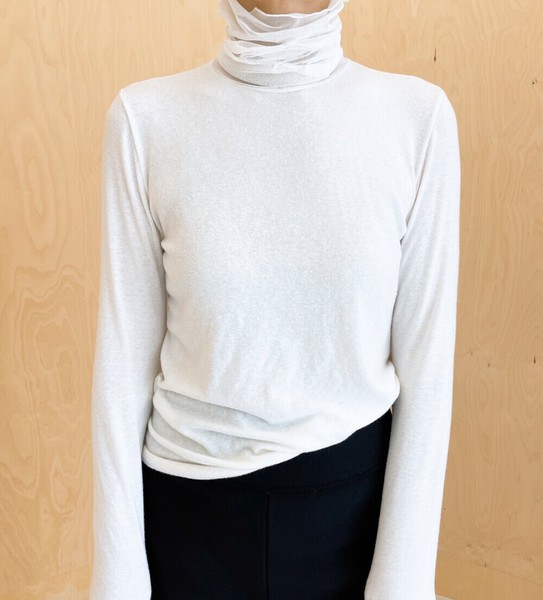 【2025秋冬新作】メッシュタートルネックカットソー