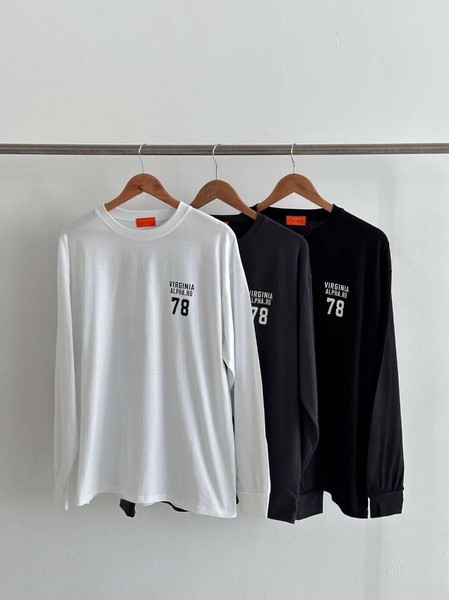 ラウンドネック長袖レタリングTシャツ ロンT オーバーサイズ 綿100 ファッション madeinkorea