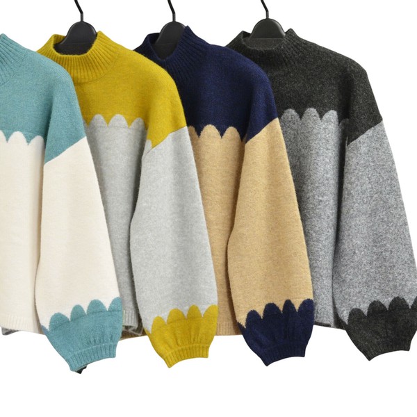 【2025冬物新作】スカラップジャガードプルオーバー