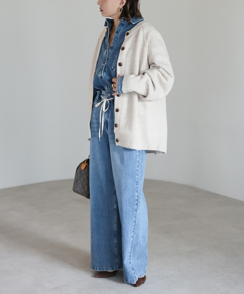 ラグランスリーブニットカーディガン