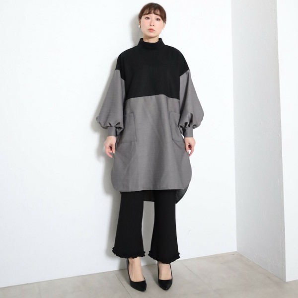 【新作】ボリューム袖の大人可愛い配色ワンピース　BRILLANTE大阪