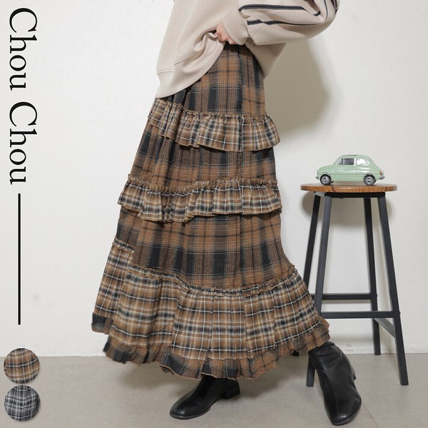 チェックフリルティアードスカート 2025aw新作 chouchou東京