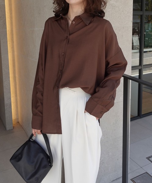 【2025年新作】ポプリン2wayカシュクールシャツ　トップス　ブラウス　秋　冬　AW　春　大人　きれいめ