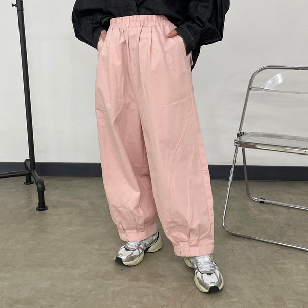 【2026新作】切替カーブパンツ　ロング　ゆったり　体型カバー　イージー　ワイド　春　夏　秋　冬