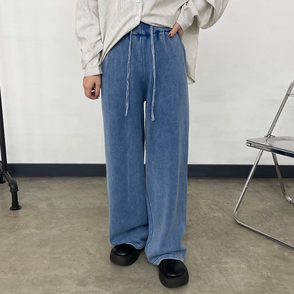 【2026新作】ピグメントパンツ　ロング　ゆったり　ワイド　イージー　体型カバー　春夏秋冬