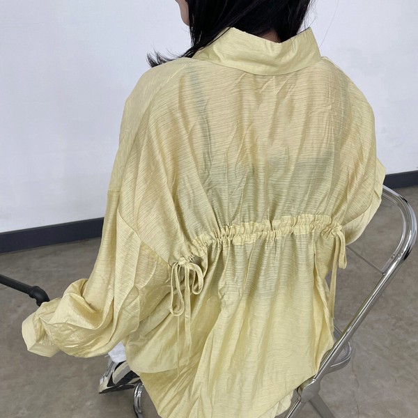 【2026新作】バックドロストシアーシャツ　長袖　ゆったり　ワイド　春　夏　羽織り　春色　夏色
