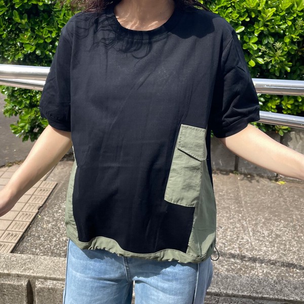 【2026新作】切替ポケットプルオーバー　人気デザイン　半袖　Tシャツ　夏　無地　シンプル